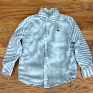 Vineyard Vines Kids Blue and White Striped Button Down Shirt